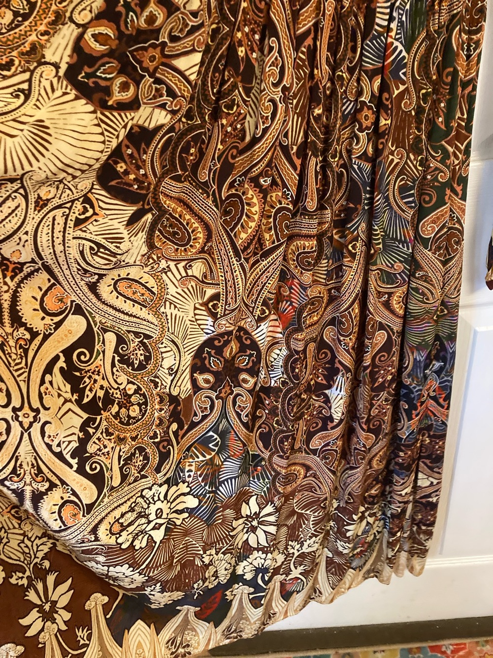 Bohemian V-Neck Maxi Dress in Brown and Cream - Picture 6 of 16